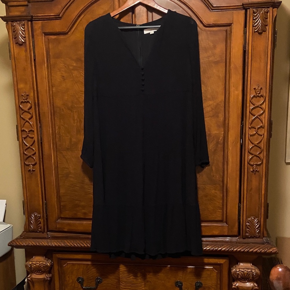 Ann Taylor Loft Black Tiered Midi Dress 
Size SP - Picture 2 of 8